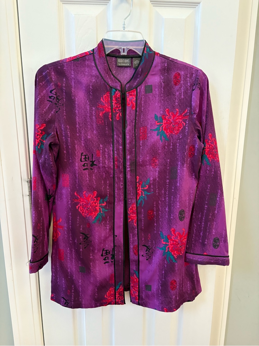 Chico’s Vintage -Inspired Purple Floral Women's Jacket